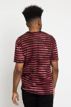 Horizontal Striped Fearless Tiger T-Shirt -Victorious TS7369 BRG 3