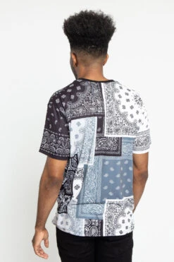 Multi Color Bandana T-Shirt -Victorious TS7377 BLK 3