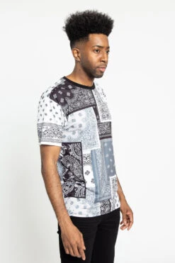 Multi Color Bandana T-Shirt -Victorious TS7377 BLK 4