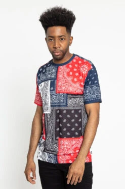 Multi Color Bandana T-Shirt -Victorious TS7377 RED 1