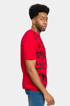 Rhinestone Studded Crowned King T-Shirt -Victorious TS7405 RED 4