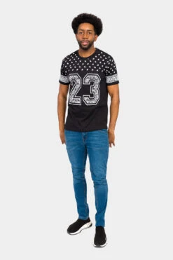 Number 23 Bandana Paisley Print T-Shirt -Victorious TS7411 BLK 5