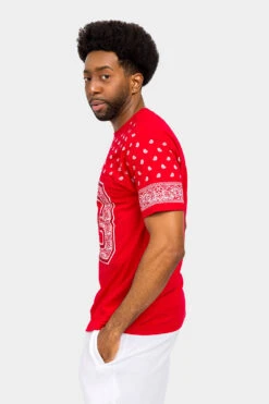 Number 23 Bandana Paisley Print T-Shirt -Victorious TS7411 RED 2