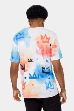 Paint Wash Crowned King T-Shirt -Victorious TS7415 WHT 3