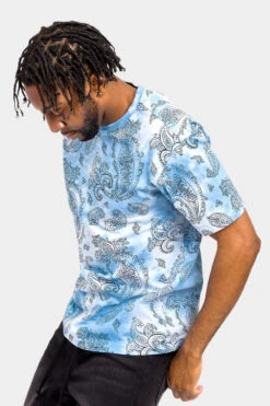 Bandana Paisley Tie Dye Shirt -Victorious TS7427 BLU 2