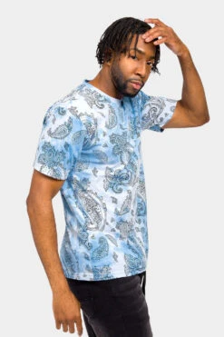 Bandana Paisley Tie Dye Shirt -Victorious TS7427 BLU 4