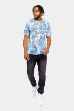 Bandana Paisley Tie Dye Shirt -Victorious TS7427 BLU 5