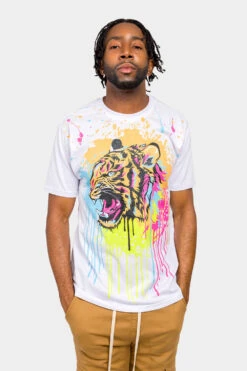 Sparkle Splashed Tiger T-Shirt -Victorious TS7448 WHT 1