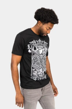 Rhinestone Studded King Of Hearts T-Shirt -Victorious TS7455 BLK 4