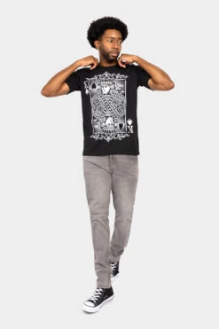 Rhinestone Studded King Of Hearts T-Shirt -Victorious TS7455 BLK 5