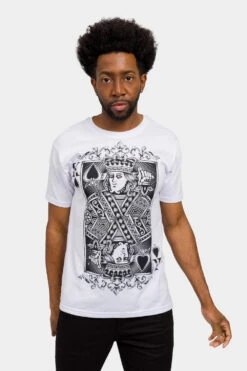 Rhinestone Studded King Of Hearts T-Shirt -Victorious TS7455 WHT 1