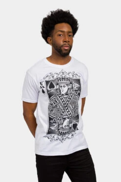 Rhinestone Studded King Of Hearts T-Shirt -Victorious TS7455 WHT 4