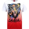 Savage Tiger Print T-Shirt -Victorious TS7469 RED 1
