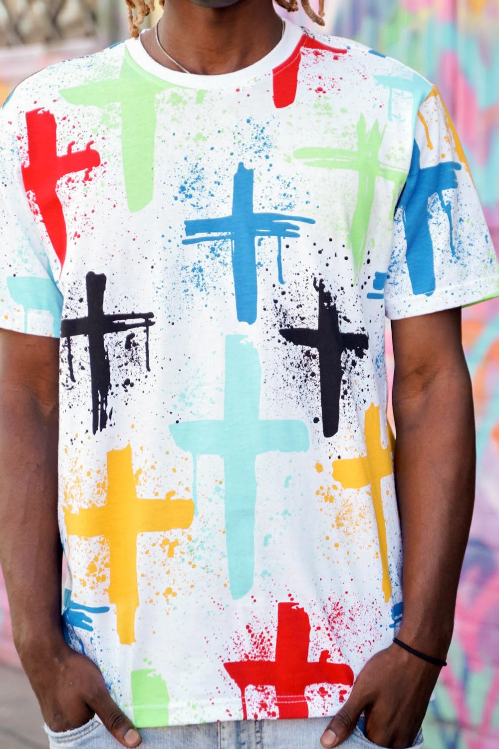 Painted Crosses Graphic T-Shirt 7 Painted Crosses Graphic T-Shirt - Image 5