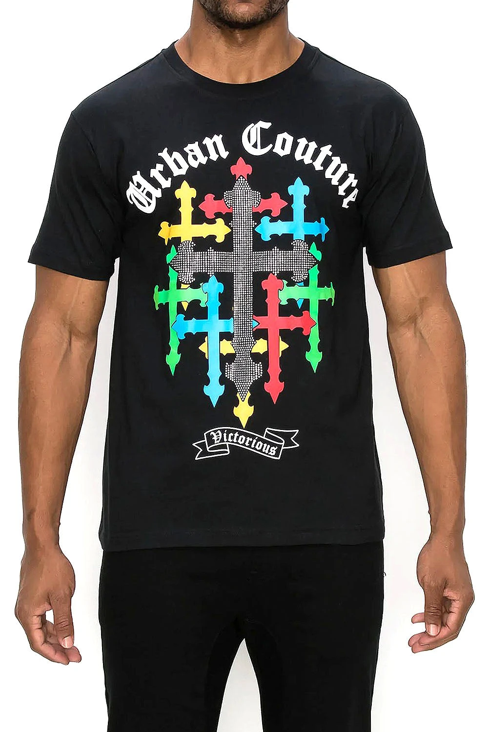Crystal Embellished Cross Urban Couture T-Shirts 7 Crystal Embellished Cross Urban Couture T-Shirts - Image 5