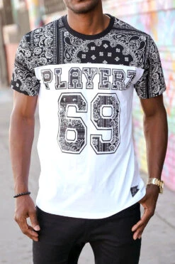 Playerz 69 Paisley Graphic T-Shirts 11 Playerz 69 Paisley Graphic T-Shirts -Victorious TS7475 BLK 3