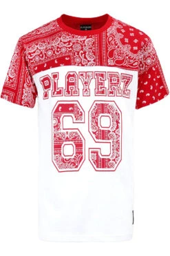 Playerz 69 Paisley Graphic T-Shirts 14 Playerz 69 Paisley Graphic T-Shirts -Victorious TS7475 RED 1