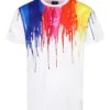 Men's Abstract Paint Drip Graphic T-Shirt -Victorious TS7477 WHT 1