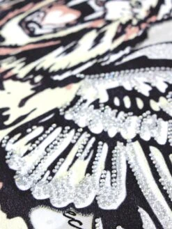 Lion Angel Crystal Embellished Graphic T-Shirt -Victorious TS7483 WHT DETAIL