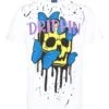 Men's Drippin Rhinestones Skull Butterflies Graphic T-Shirt 1 Men's Drippin Rhinestones Skull Butterflies Graphic T-Shirt -Victorious TS7489 WHT 1