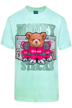 Money Stacks Crystal Embellished Bear T-Shirts -Victorious TS7492 MNT 1