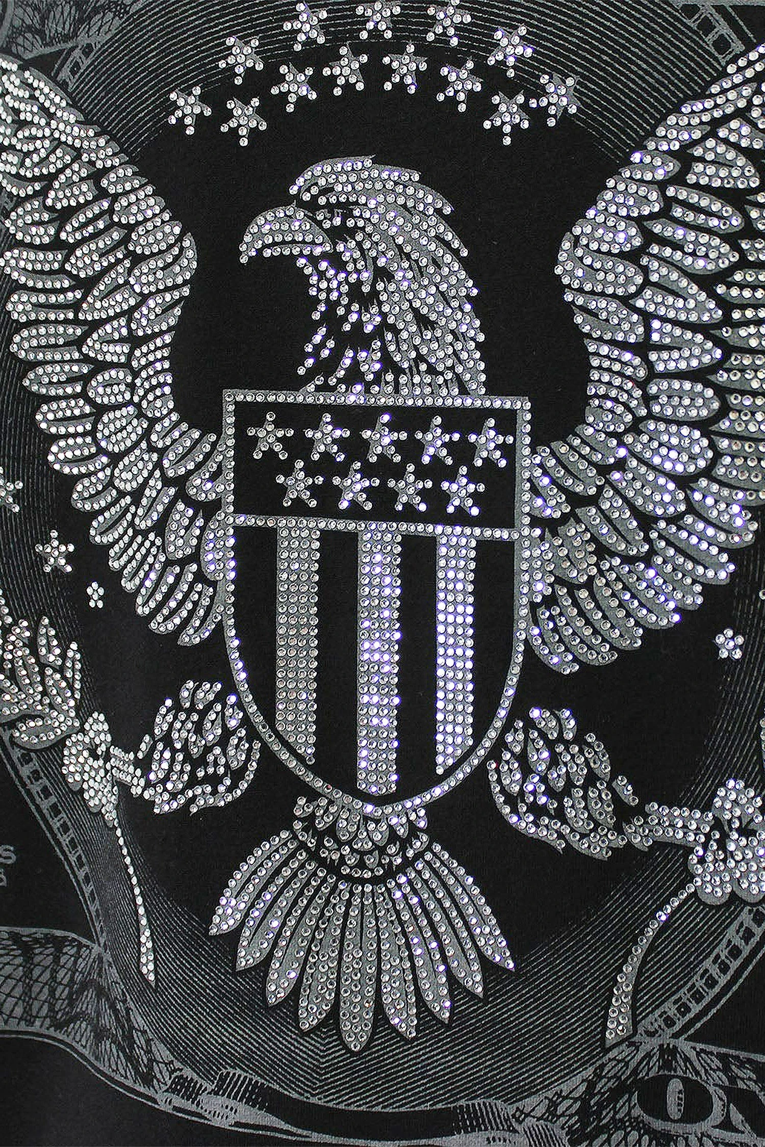 Men's Money Print Rhinestone Graphic T-Shirt 6 Men's Money Print Rhinestone Graphic T-Shirt - Image 4