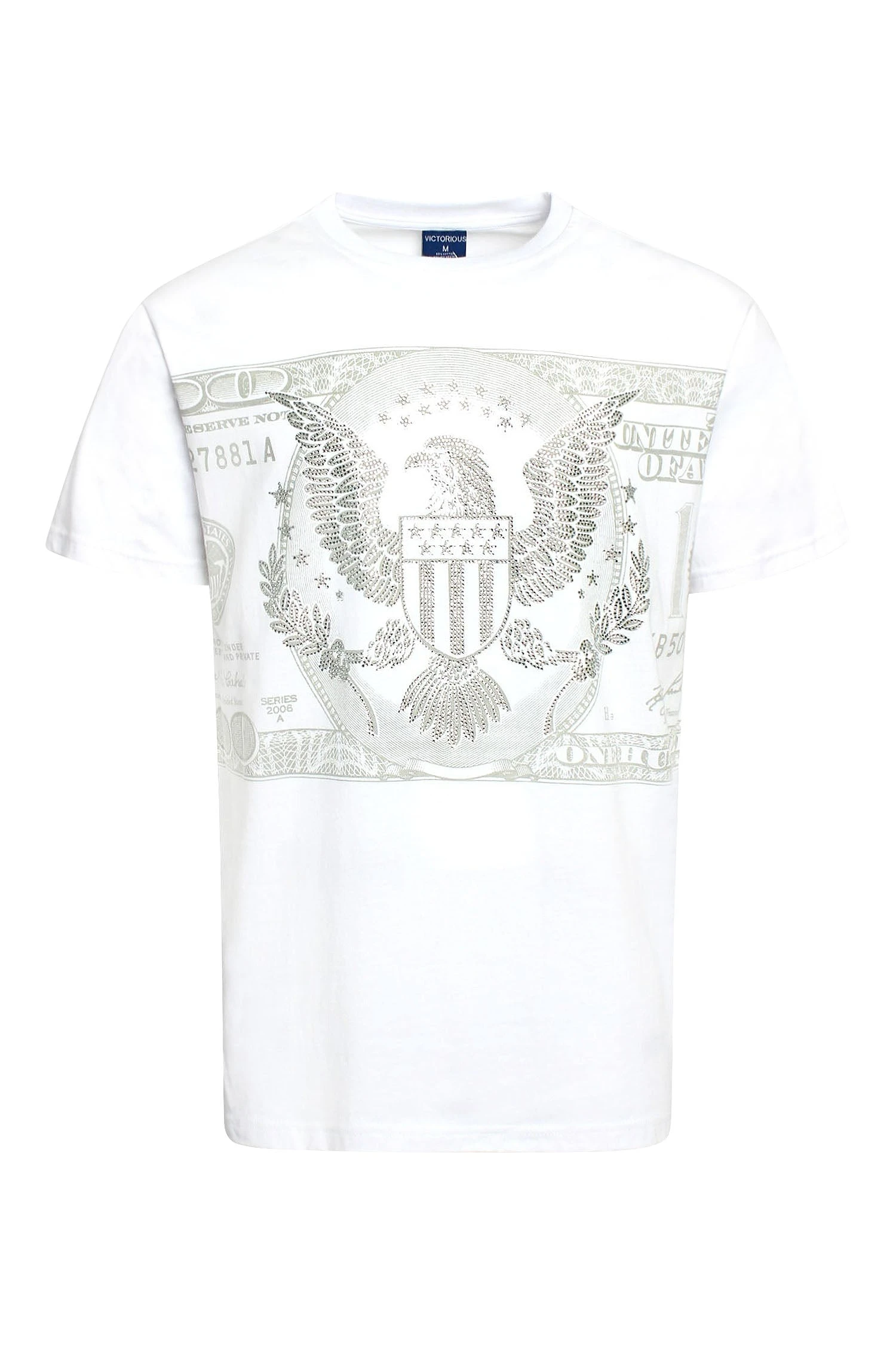 Men's Money Print Rhinestone Graphic T-Shirt 3 Men's Money Print Rhinestone Graphic T-Shirt