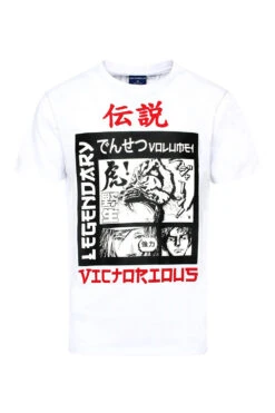 Men's Japanese Legendary Graphic T-Shirt -Victorious TS7514 WHT 1