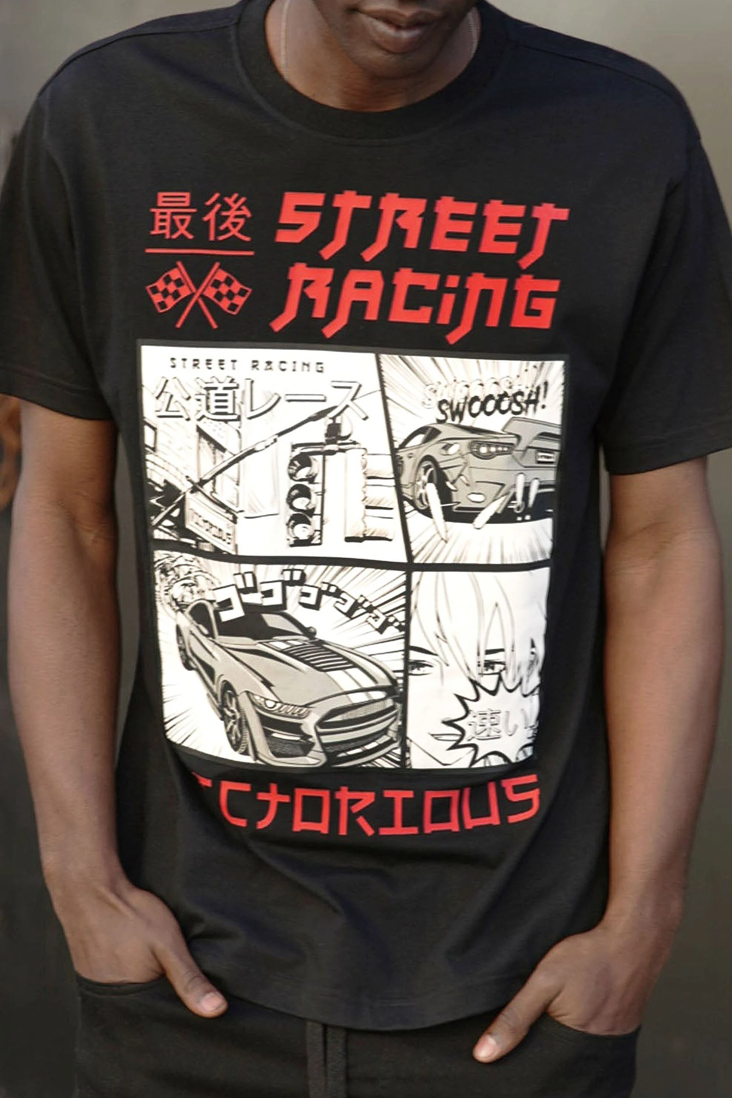 Men's Rubber Print Street Racing Graphic T-Shirt 11 Men's Rubber Print Street Racing Graphic T-Shirt - Image 9