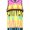 Men's Color Block King Graphic Tank Top -Victorious TT104 BLK 1