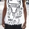 Men's Legend Graffiti Graphic Tank Top -Victorious TT107 BLK 1