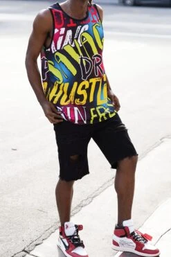 Men's Savage All Over Graphic Tank Top 7 Men's Savage All Over Graphic Tank Top -Victorious TT110 BLK 3