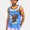 Fearless Eagle Tie Dye Tank Top -Victorious TT94 BLU 1