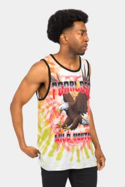Fearless Eagle Tie Dye Tank Top -Victorious TT94 ORG 4