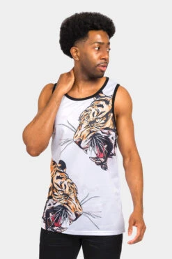 Fierce Tiger Tank Top -Victorious TT98 WHT 1