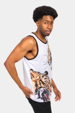 Fierce Tiger Tank Top -Victorious TT98 WHT 4