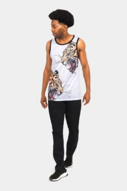 Fierce Tiger Tank Top -Victorious TT98 WHT 5