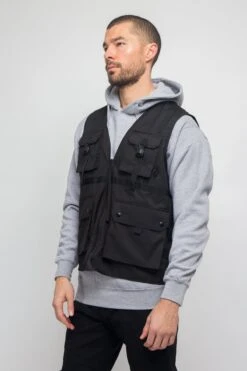 Utility Buckled Pocket Vest -Victorious VT002 BLK 2