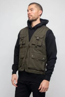 Utility Buckled Pocket Vest -Victorious VT002 OLV 2